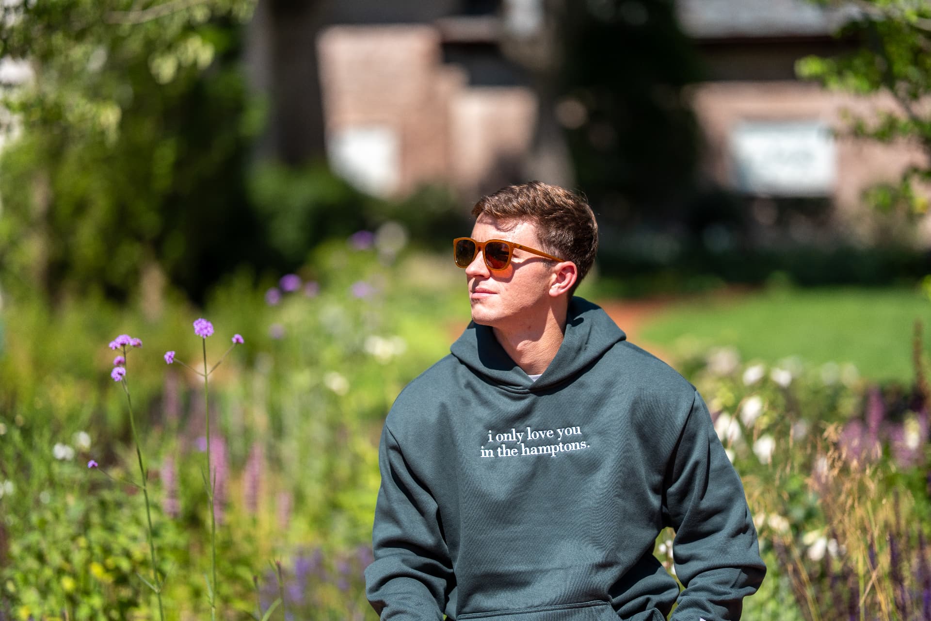 i only love you in the hamptons fleece hoodie
