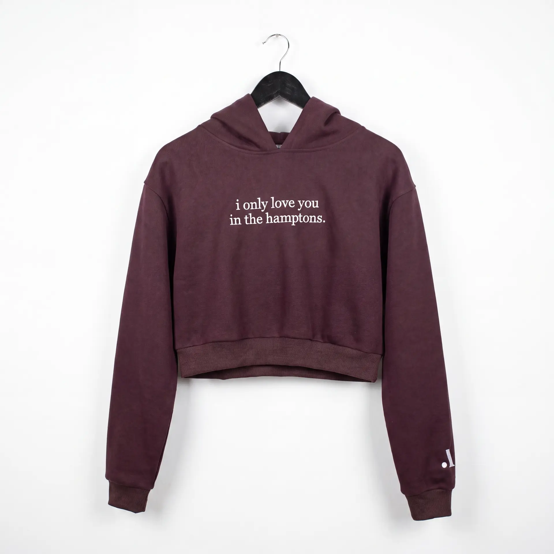 i only love you in the hamptons cropped hoodie