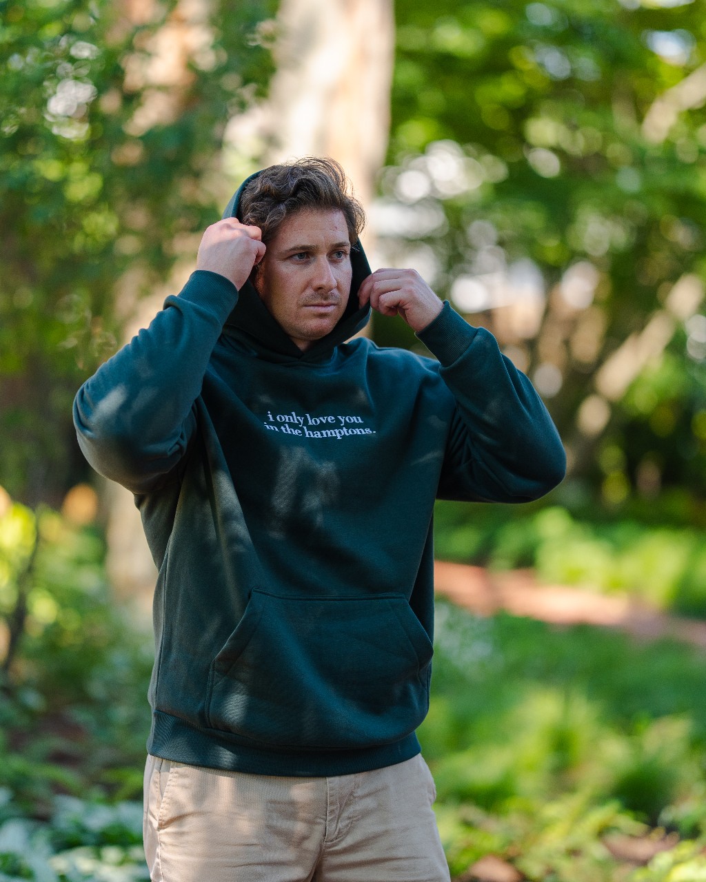 i only love you in the hamptons fleece hoodie